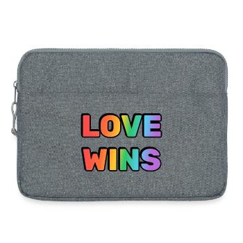 Love Wins Rainbow Gradient Text LGBT - Laptoptasche 15" - Grau meliert - Vorne