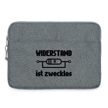 Widerstand ist Zwecklos – Strom & Technik-Humor - Laptoptasche 15" - Grau meliert - Vorne