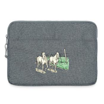 Two elegant horses - Laptop bag 15" - heather grey - Front