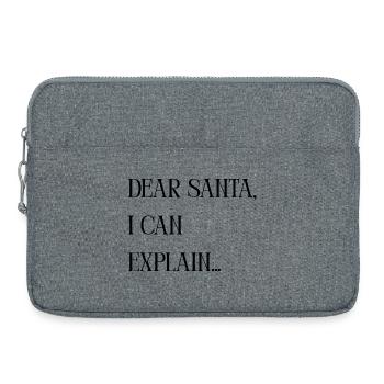 Titel Dear Santa I can explain – Lustiger Spruch - Laptoptasche 15" - Grau meliert - Vorne