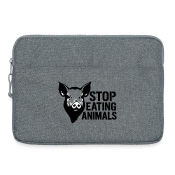 Stop Eating Animals Pig - Laptoptasche 15" - Grau meliert - Vorne