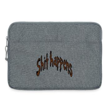 Shit Happens Typography - Laptop bag 15" - heather grey - Front