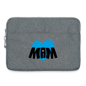 Cœur de maman - Sacoche pour ordinateur portable 15 pouces - gris chiné - Devant