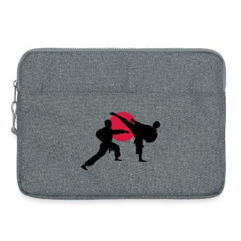two karate fighter - Laptop bag 15" - heather grey - Front