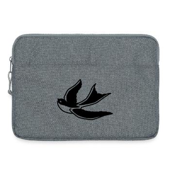 Swallow – Elegant bird in flight as a silhouette - Laptop bag 15" - heather grey - Front