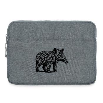Tapir tribal - Sacoche pour ordinateur portable 15 pouces - gris chiné - Devant