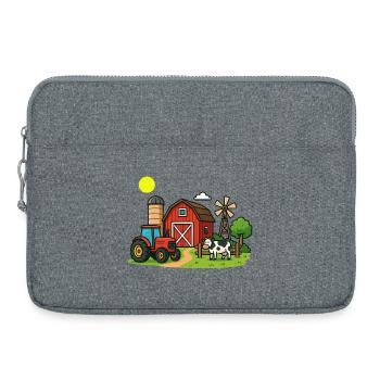 Rural Farm Scenes Illustration - Laptop bag 15" - heather grey - Front