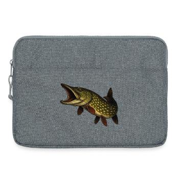 Motif dynamique de brochet - Sacoche pour ordinateur portable 15 pouces - gris chiné - Devant