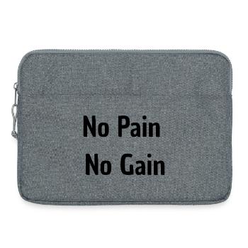No Pain No Gain - Laptop bag 15" - heather grey - Front