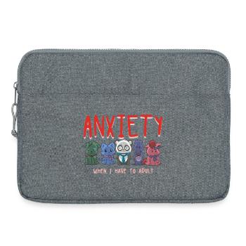 Anxiety Squad Cute Animals Adulting Struggle  - Laptop bag 15" - heather grey - Front