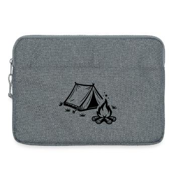 Camping sur le feu de camp sous tente - Sacoche pour ordinateur portable 15 pouces - gris chiné - Devant