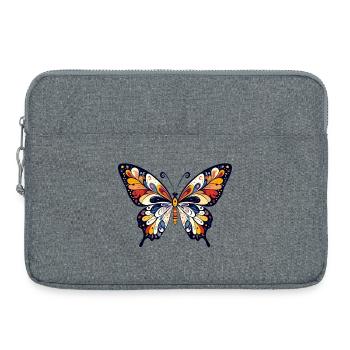 Bunter abstrakter Schmetterling Farben Kunst - Laptoptasche 15" - Grau meliert - Vorne