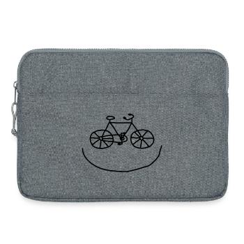 Lachendes Fahrrad Lächeln Rad Geschenk - Laptoptasche 15" - Grau meliert - Vorne