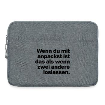 SI TU DONNES UN COUP DE MAIN, SANS TALENT, SARCASME, STAGIAIRE - Sacoche pour ordinateur portable 15 pouces - gris chiné - Devant