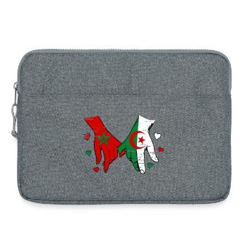 Morocco Algeria flags handholding used - Laptop bag 15" - heather grey - Front
