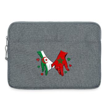 Algeria Morocco Flag Hand Holding Used - Laptop bag 15" - heather grey - Front