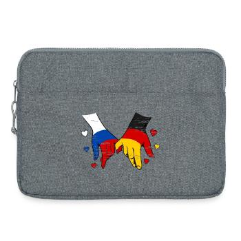 Russland Deutschland Flagge Händehalten  - Laptoptasche 15" - Grau meliert - Vorne