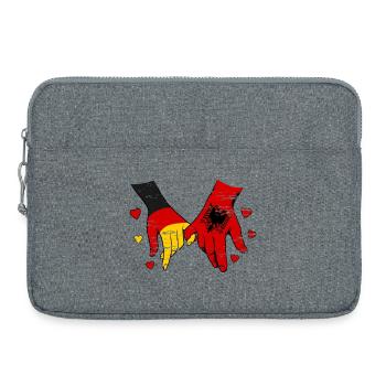 Deutschland Albanien Flagge Händehalten used - Laptoptasche 15" - Grau meliert - Vorne