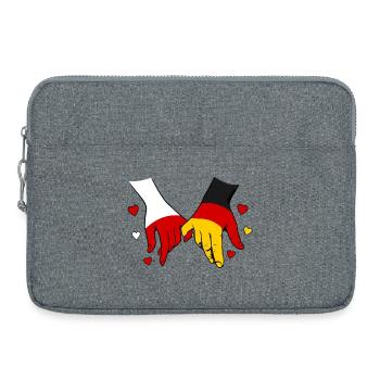 Polen_Deutschland_Flagge_Händehalten - Sacoche pour ordinateur portable 15 pouces - gris chiné - Devant