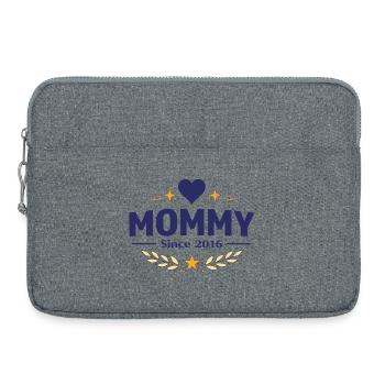 Maman depuis 2016 – Proud Mom Design - Sacoche pour ordinateur portable 15 pouces - gris chiné - Devant