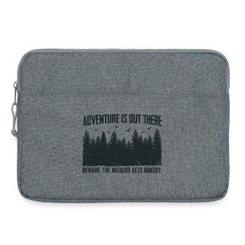 L’aventure est là – Méfiez-vous de l’humour animalier - Sacoche pour ordinateur portable 15 pouces - gris chiné - Devant