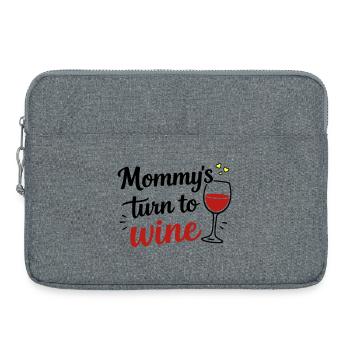 Le tour de maman pour le vin – Design amusant pour la fête des mères - Sacoche pour ordinateur portable 15 pouces - gris chiné - Devant