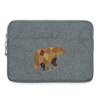 Geometrischer Bär aus Mosaik Polygon - Laptoptasche 15" - Grau meliert - Vorne