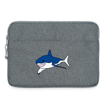 Great White Shark Cartoon - Laptop bag 15" - heather grey - Front
