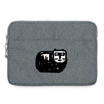 Schwarzweiße Katze Kontrastdesign - Laptoptasche 15" - Grau meliert - Vorne