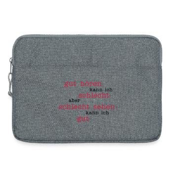 gut hören - schlecht sehen - Laptoptasche 15" - Grau meliert - Vorne