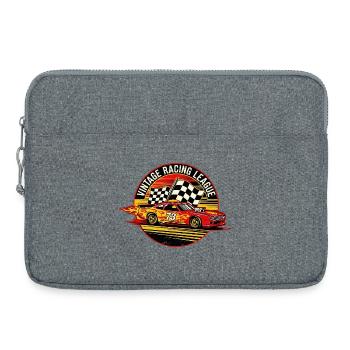 Vintage Rennsport Flaggen Design - Laptoptasche 15" - Grau meliert - Vorne