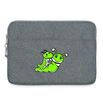 2 friends riding caterpillar father mother child dad mom - Laptop bag 15" - heather grey - Front