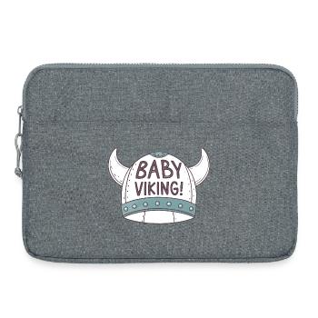 Baby Wikinger Helm illustriert - Laptoptasche 15" - Grau meliert - Vorne
