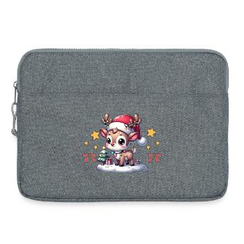 Lustiges Rentier Design für Fest der Liebe - Laptoptasche 15" - Grau meliert - Vorne