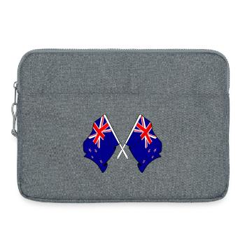 Neuseeland Cross-Flaggen - Laptoptasche 15" - Grau meliert - Vorne