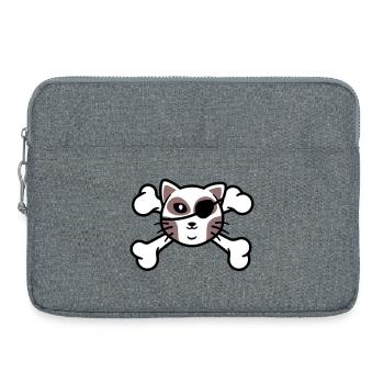 Pirate Kitten Skull Patch - Laptop bag 15" - heather grey - Front