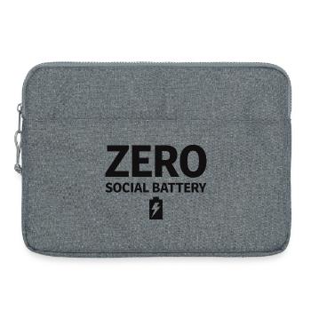  Zero Social Battery Akku Leer Introvertiert - Laptoptasche 15" - Grau meliert - Vorne