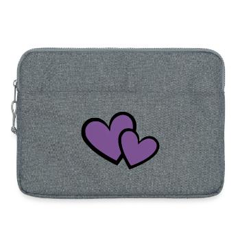 2 Cœur violet Cœur Motif cœur violet - Sacoche pour ordinateur portable 15 pouces - gris chiné - Devant
