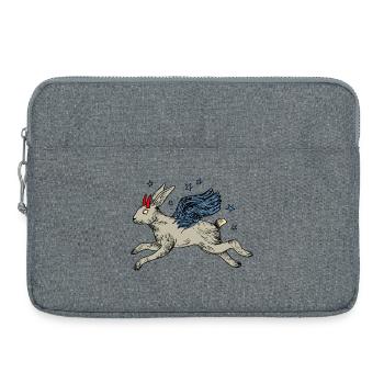 Winged hare in star flight - Laptop bag 15" - heather grey - Front
