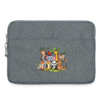 Cute Animals Zoo Party Jungle Zoo Birthday - Laptop bag 15" - heather grey - Front