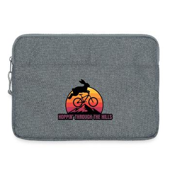 Hoppin' Through Hills Retro Rabbit Bike - Laptoptasche 15" - Grau meliert - Vorne