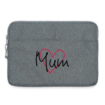 Mum Herz Liebe Geschenk Muttertag Geburtstag - Laptoptasche 15" - Grau meliert - Vorne