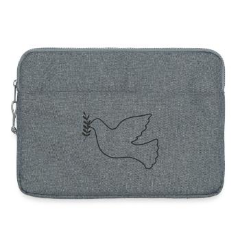 Friedenstaube mit Zweig - Laptoptasche 15" - Grau meliert - Vorne