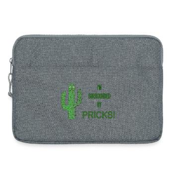 Funny Cactus Surrounded by Pricks Slogan - Laptop bag 15" - heather grey - Front