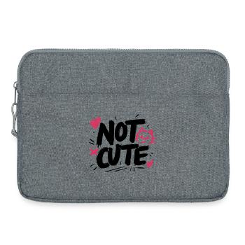 Not Cute! - Laptop bag 15" - heather grey - Front