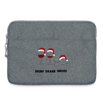 Drink Drank Drunk – Ugly Christmas Sweater Style - Laptoptasche 15" - Grau meliert - Vorne