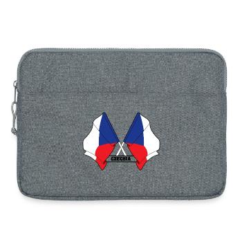 RÉPUBLIQUE TCHÈQUE – Drapeaux croisés - Sacoche pour ordinateur portable 15 pouces - gris chiné - Devant