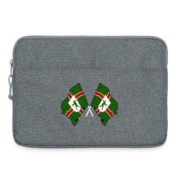 Drapeaux du Nottinghamshire franchis - Sacoche pour ordinateur portable 15 pouces - gris chiné - Devant