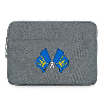 Drapeaux du Suffolk croisés - Sacoche pour ordinateur portable 15 pouces - gris chiné - Devant