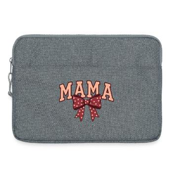 Mom Bow Dots – Mom Motif - Sacoche pour ordinateur portable 15 pouces - gris chiné - Devant